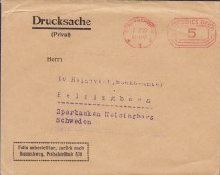 Germany Deutsches Reich BRAUNSCHWEIG 1927 Meter Cover Freistempel Drucksache Sent To Sweden - Maschinenstempel (EMA)