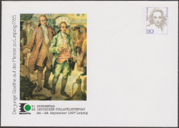 Allemagne 1997. Privatganzsache, Entier Postal Timbré Sur Commande. 98. Philatelistentag Leipzig. Goethe - Ecrivains