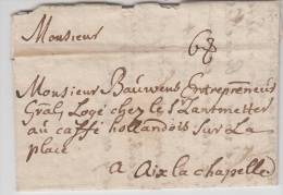 Lettre De LA HAYE 1747 Pour AIX LA CHAPELLE - Taxée 6 + Texte A Voir - 1714-1794 (Oostenrijkse Nederlanden)