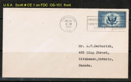 U.S.A.  SCOTT # CE 1 On FDC  CHICAGO (AUG. 30 1934) - 1851-1940