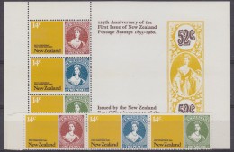 New Zealand 1980 Anniversary 1st Stamps Strip 3v + M/s ** Mnh (17149) - Ungebraucht