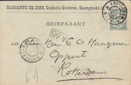 Netherlands MARIANNE DE JONG Confectie Goederen AMSTERDAM 1904 To ROTTERDAM (2 Scans) - Storia Postale