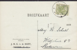 Netherlands J. H. C. V. D. HOFF, VEENHUIZ? 1918 Card Karte To ROTTERDAM (2 Scans) - Brieven En Documenten