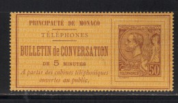 MONACO Téléphone N° 1 Toujours (*)  Superbe - Telefoonzegels