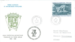 Antarktis Frankreich + Australien Dumont TGST 1984 Polarexpedition Frankreich 2,60 F. Segelschiff + Eis 1842 - Spedizioni Antartiche