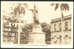 HAWAII HONOLULU STATUE OF KING KAMEHAMEHA VINTAGE POSTCARD - Honolulu