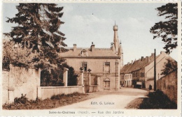 Solre-le-Château - Rue Des Jardins - Carte G. Leleux Dentelée, Non Circulée - Ciel Coloré - Solre Le Chateau
