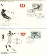 AUSTRIA Set On Seven Olympic Covers With Different First Day Cancels - Winter 1964: Innsbruck