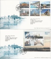 GRAN BRETAÑA / GREAT BRITAIN  - "EUROPA 2014 + SEASIDE ARCHITECTURE STAMPS".-FDC´s: SERIE 6 V.+ HOJITA BLOQUE  + - 2014