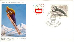 AUSTRIA Olympic Skijumping  Cover With Stamp And Olympic Cancel Innsbruck Eisstadion Nr. 13 - Winter 1964: Innsbruck