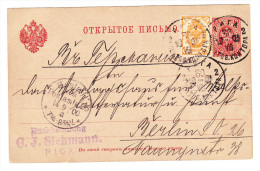 Russland Russia Russie - Postkarte/postcard/carte Postale 1900 Von Riga Nach Berlin - Interi Postali