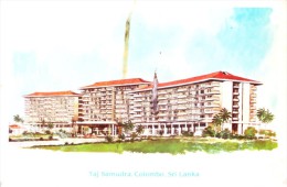 OLD GREETINGS CARD - PRINTED IN SRI LANKA - SEASON'S GREETINGS FROM TAJ SAMUDRA HOTEL, COLOMBO, IMPRINT SIGNATURES - Turismo