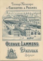 Deinze :  Tissage Mecanique De Cheviottes & Peignéq : Octave Lammens ( Litho  14 X 10 Cm ) Perfecte Staat - Deinze