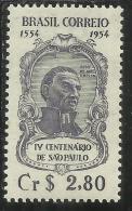 BRAZIL - BRASIL - BRASILE - BRÉSIL 1954 4th CENTENARY OF THE FOUNDATION SAO PAULO  4 CENTENARIO FUNDACION FONDAZIONE MNH - Unused Stamps