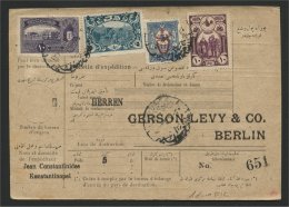 TURKEY, PARCEL CARD 1916 TO BERLIN, NICE MIXED FRANKING - Covers & Documents