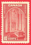 Canada #  241 - 10 Cents - Mint  - Dated  1938 - Memorial Chamber / Chapelle Du Souvenir - Neufs