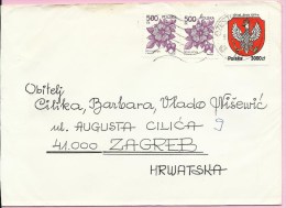 Letter To Zagreb (Croatia), Poland - Covers & Documents