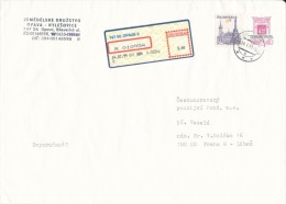 Czech Rep. / Stamps (1993) 0016: Urban Architecture (8,00 CZK); R-letter (1999) 747 06 OPAVA 6 / APOST (A06509) - Lettres & Documents