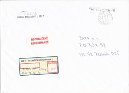 Czech Rep. / APOST (1998) 549 81 MEZIMESTI U BROUMOVA (R-letter) Tariff: 0,00 CZK (post Office) 3x Postmark (A06543) - Cartas & Documentos