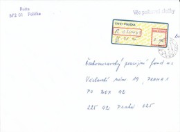 Czech Rep. / APOST (1998) 572 01 POLICKA (printer Defect) R-letter, Tariff: 0,00 CZK (post Office) 3x Postmark (A06538) - Cartas & Documentos