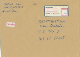 Czech Rep. / APOST (1996) 760 01 ZLIN 1 (Ex-letter) Tariff. 25,00 CZK, Label "EXPRES" (A06597) - Storia Postale