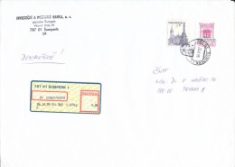 Czech Rep. / Stamps (1993) 0016: Urban Architecture (8,00 CZK); R-letter (1999) 787 01 SUMPERK 1 / APOST (A06599) - Cartas & Documentos