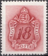 HUNGARY, 1941, Coat Of Arms And Post Horn, Sc. J159 - Unused Stamps