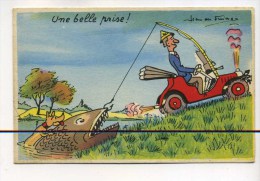 CPA Illustrateur  : Jean De Preissac  UNE BELLE PRISE EN VOITURE   A   VOIR  !!! - Preissac