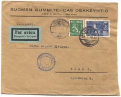 Finland - NOKIA 1941. German Censorship, Air Mail - Lettres & Documents
