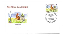 FDC Nouvelle Calédonie - Courses Hippiques - Oblitération 20/09/1997 Nouméa (1er Jour) - Usados