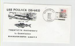 2 Verschiedene Naval Cover USS  Pollack SSN 603 - Sous-marins
