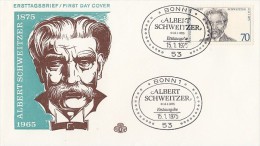 1805- ALBERT SCHWEITZER, DOCTOR, COVER FDC, 1975, GERMANY - Albert Schweitzer