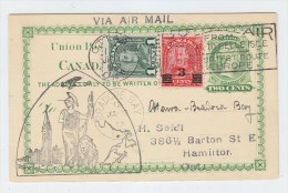 Canada UPRATED POSTAL CARD FLIGHT 1932 - Briefe U. Dokumente