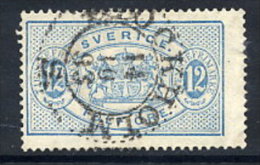 SWEDEN 1881 Official 12 öre  Perforated 13,  Used.  SG O34a, Michel 6Ba - Oficiales