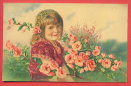 152127 / Artist  Art Maxim Trübe - BEAUTIFUL GIRL WITH FLOWERS - 893 WENAU PASTELL - Truebe, Maxim