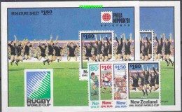 New Zealand 1991 Rugby 4v + 2 M/s ** Mnh (17207) - Unused Stamps