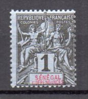 Sénégal N°8c Noir Sur Bleu Neuf Sans Charniere - Unused Stamps