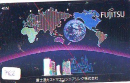 Télécarte Japon * MAP Carte Du Monde * GLOBE (786) SPACE * Mappemonde * Japan Phonecard * Telefonkarte * GLOBUS - Espace