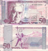 Armenia P41, 50 Dram, Ballet Dancers With Swords, Musical Score, Mt. Ararat - Armenia