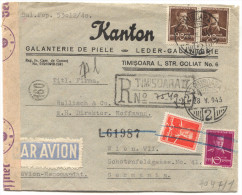 Romania, TIMISOARA, WW2, 1943. Registered, Air Mail, Germany Censorship - 2. Weltkrieg (Briefe)