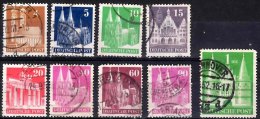 GERMANY - US/UK Zones 1948 Buildings 9 Values Perf 14 Used - Used