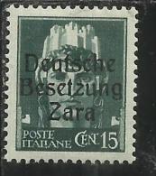 ZARA OCCUPAZIONE TEDESCA 1943 ITALY OVERPRINTED  SOPRASTAMPATO ITALIA CENTESIMI 15 MNH - Deutsche Bes.: Zara