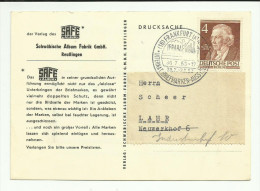 Allemagne Fédérale  Carte De 1953 Voir Verso - Covers & Documents