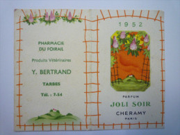 Carte Parfumée /  CALENDRIER  1952  :  JOLI  SOIR  -  CHERAMY  Paris - Publicités