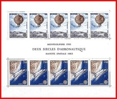 MONACO 1983 EUROPA-CEPT M/S MNH CV$20.00//40,00 €  SPACE, BALLOONS  (3ALL) - Collections