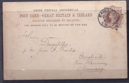 GreatBritain1883: Michel P18 Used To Hannover ,Germany - Stamped Stationery, Airletters & Aerogrammes