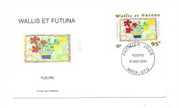 FDC Wallis Et Futuna - Fleurs - Oblitération 31/05/2001 Mata-Utu (1er Jour) - FDC