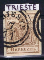 Österreich 1850 Mi Nr 4 Y  Used TRIEST Cat Value Ferchenbauer  € 450 - Used Stamps