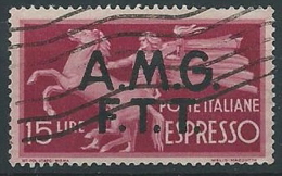 1947-48 TRIESTE A USATO ESPRESSO 15 LIRE - ED926-2 - Express Mail