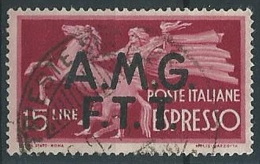 1947-48 TRIESTE A USATO ESPRESSO 15 LIRE - ED926-4 - Eilsendung (Eilpost)